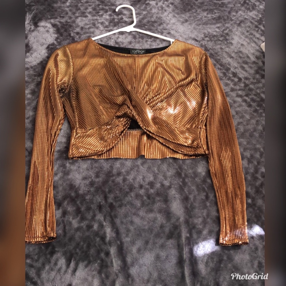 Top shop crop top in rose gold